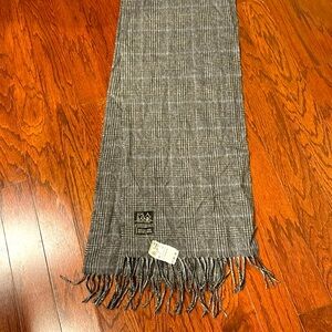 Jos A Bank black/grey plaid cashmere scarf